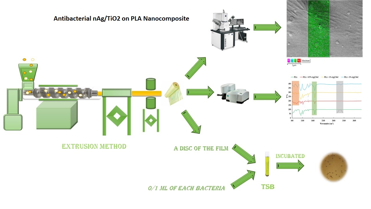Antibacterial nAg/TiO2 on PLA Nanocomposite 